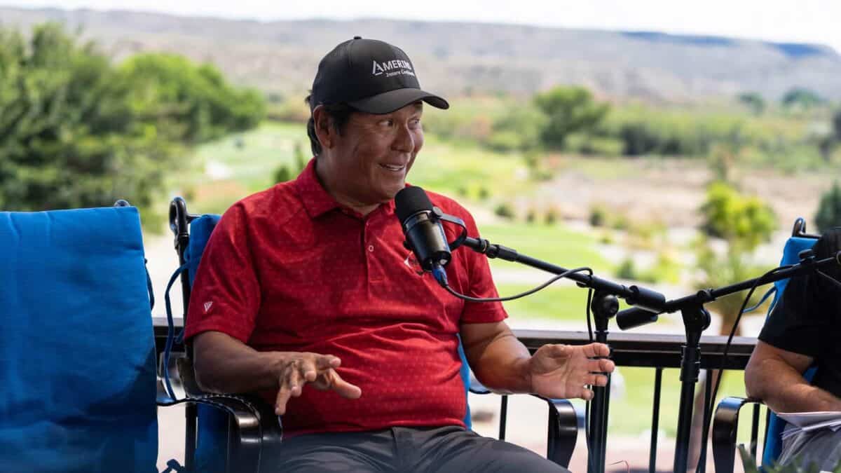 Notah Begay III during the live broadcast of the 2025 New Mexico Open